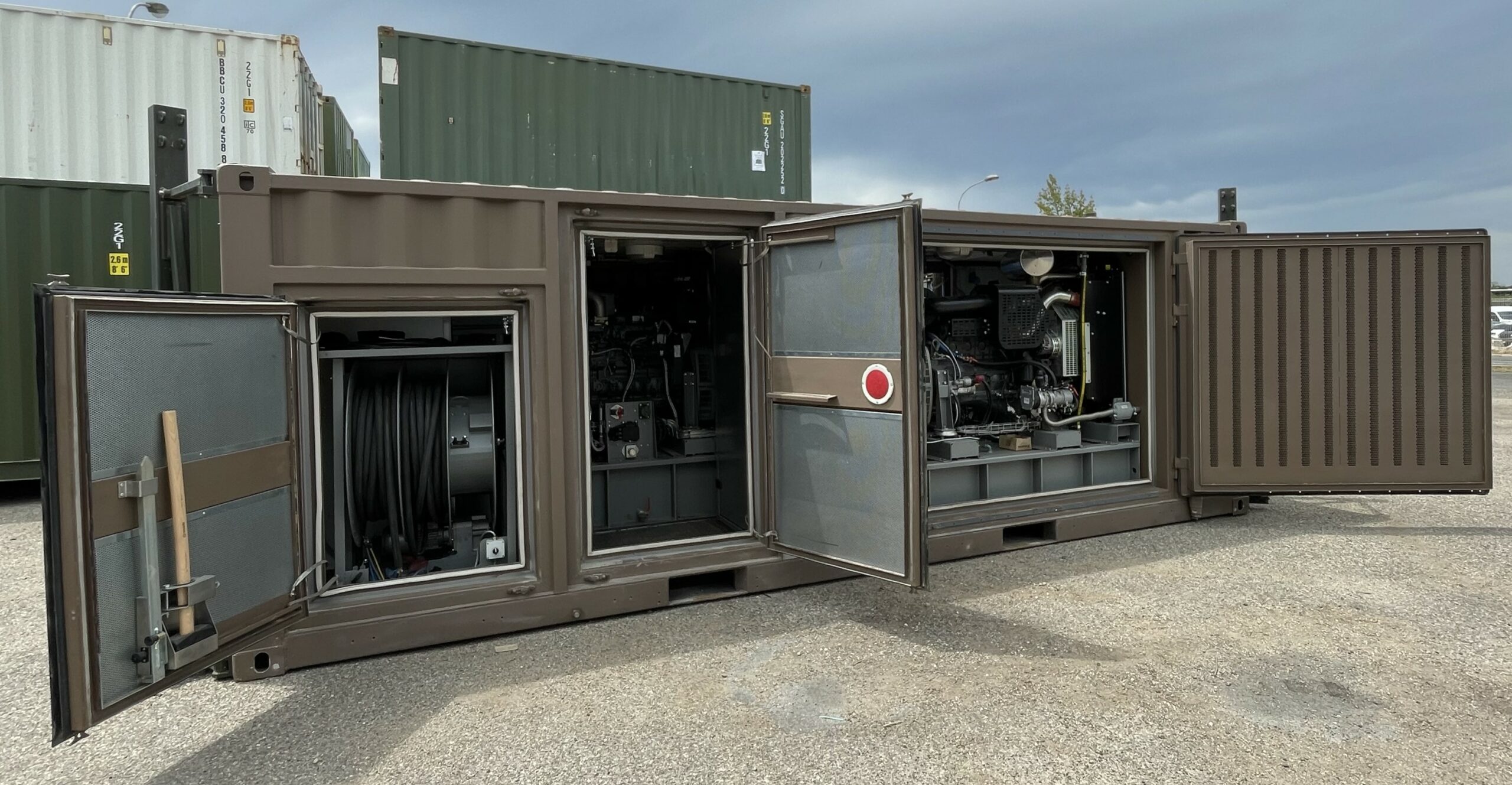 Twin-120kVA-military-genset in container